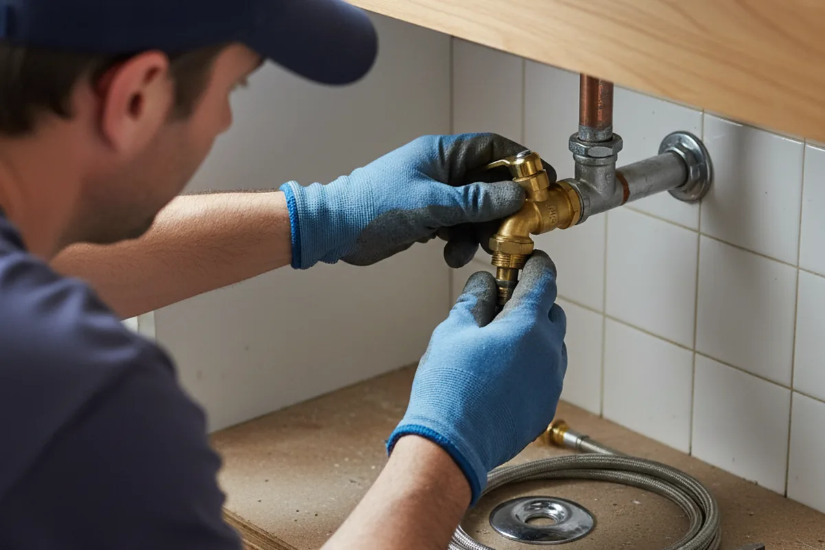 Shutoff valve and fitting work during Burst Pipe Repair in Mequon